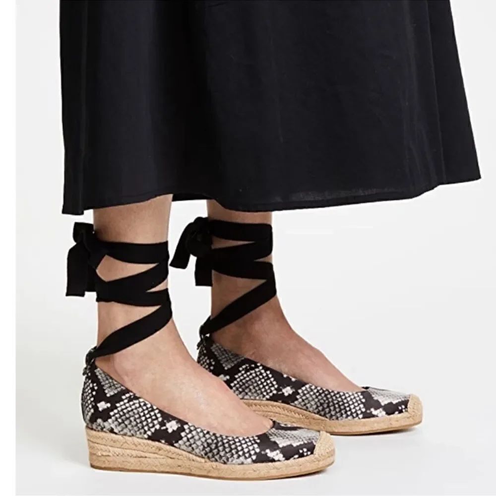 Tory Burch Snakeprint Espadrilles Wedges Women’s Shoes 9